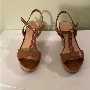 Elegant Brown Wedge Sandals